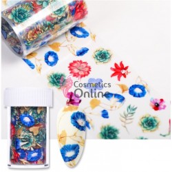 Folii de transfer, folie de unghii cu Frunze cu flori color F021FF